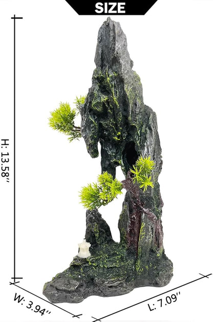 Tall Aquarium Mountain View Stone Decorations Aquarium Ornament Rock Cave - Image 3