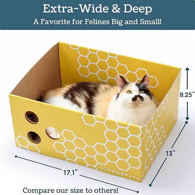 5609PETS Cat Scratching Box, Extra Large Refillable Double-Sided Scratch Pad - Image 6