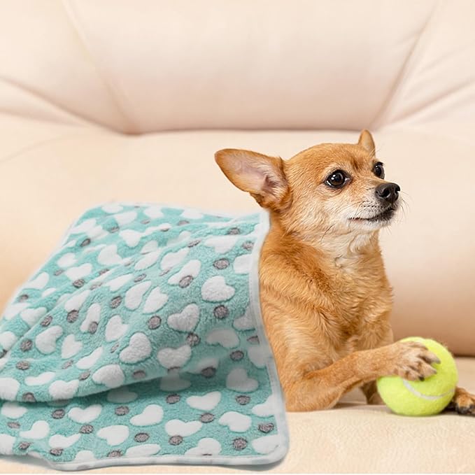1 Pack 3 Puppy Blankets Super Soft Warm Sleep Mat Love Print Blanket Fluffy - Image 3