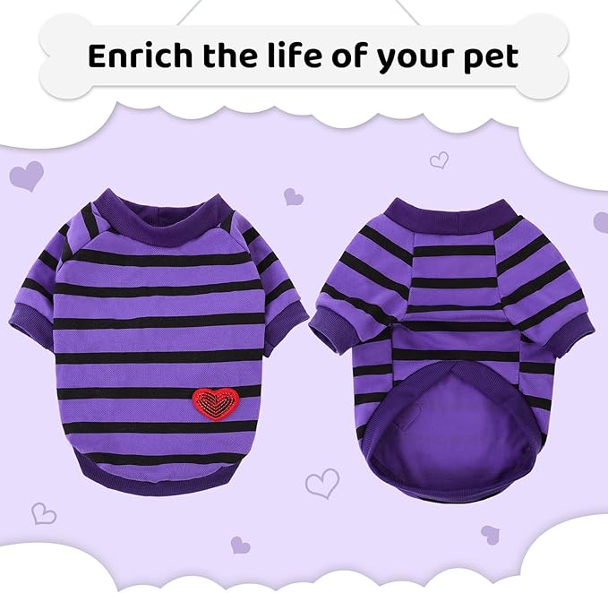Dog Shirts for Small Dogs, Striped T-Shirts Dog Vest Pet Apparel Tee Shirts - Image 4