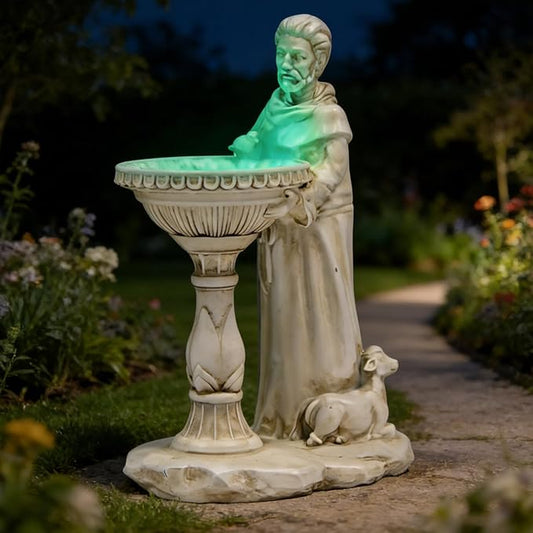 Sheaifun St Francis Garden Statue Outdoor Solar Garden Decor Resin 10.5 Inch by Sheaifun