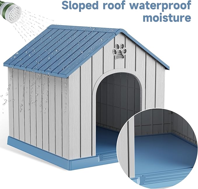 VIXZEN Dog House Outdoor, 26 Inch Resin Dog House Indoor Small Dog - Image 4