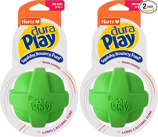 Hartz DuraPlay Bacon Scented Dog Toys, Large 1 Count, Colors May Vary by Hartz