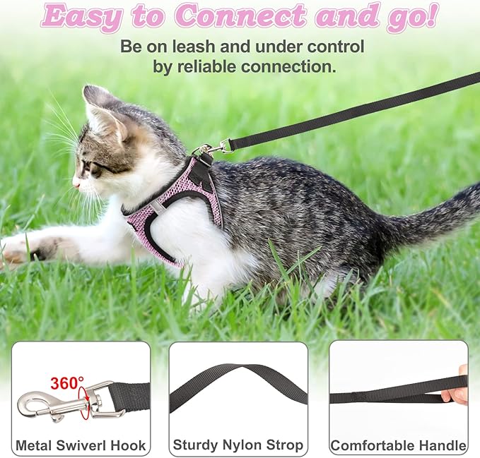 Cat Harness and Leash for Walking Escape Proof, Adjustable Kitten Vest Harness - Image 3