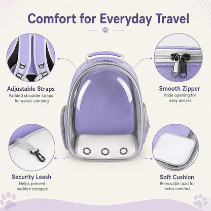 Expandable Cat Backpack Carrier, Breathable Clear Bubble Window Pet Carrier - Image 3