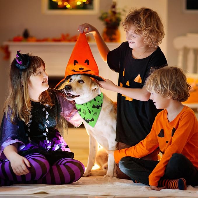 Preboun 50 Pcs Halloween Dog Bandanas Bulk Pumpkin Ghost Bandanas - Image 6