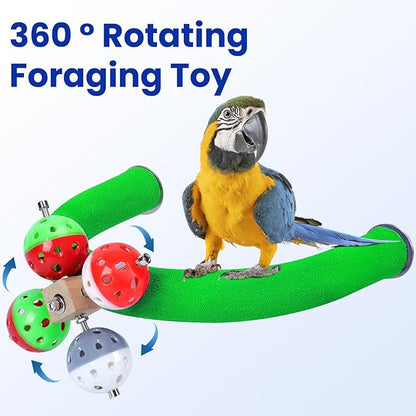 FrgKbTm U Shape Parrot Perch Stand Toy Bird Platform Sand Paw Grinding Clean - Image 3