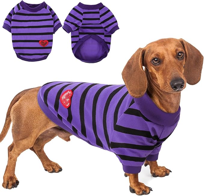 Dog Shirts for Medium Dogs, Striped T-Shirts Dog Vest Pet Apparel Tee Shirts by PREFERHOUSE