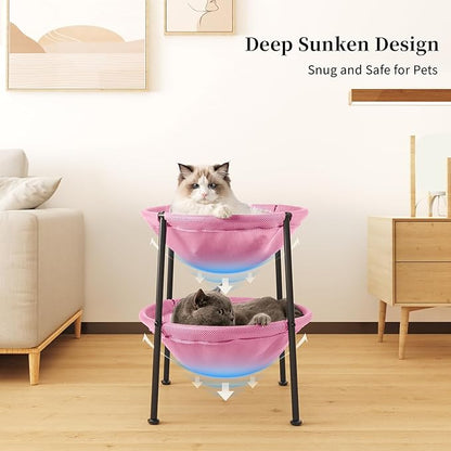 JUNSPOW Double Cat Bed Pink, Breathable Pet Bed - Image 4
