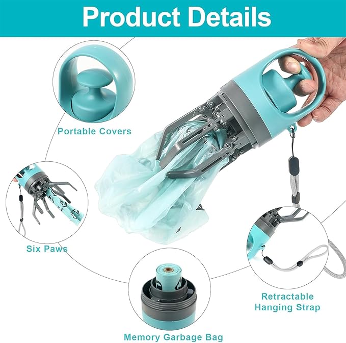 Dog Pooper Scooper with Bag Attachment, Portable No Poop Scooper, Dog Waste - Image 6