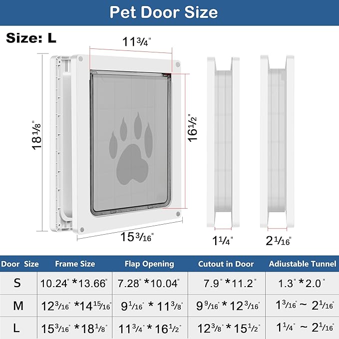 CEESC Large Dog Door for Pets Up to 100 lb, Weatherproof Pet Door for Cats and - Image 4