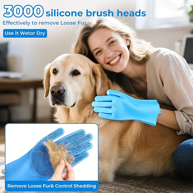 4PCS Dog washing kit, Dog Bath Brush | Dog Washing Gloves | Microfiber Large - Image 7