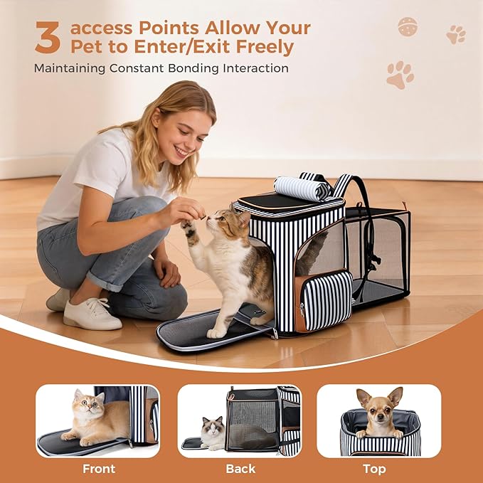 Lekereise Large Cat Backpack Expandable Pet Backpack Carrier - Image 3