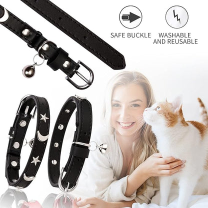 CHUKCHI Leather Cat Collars for Boy Girl Cats - Image 4