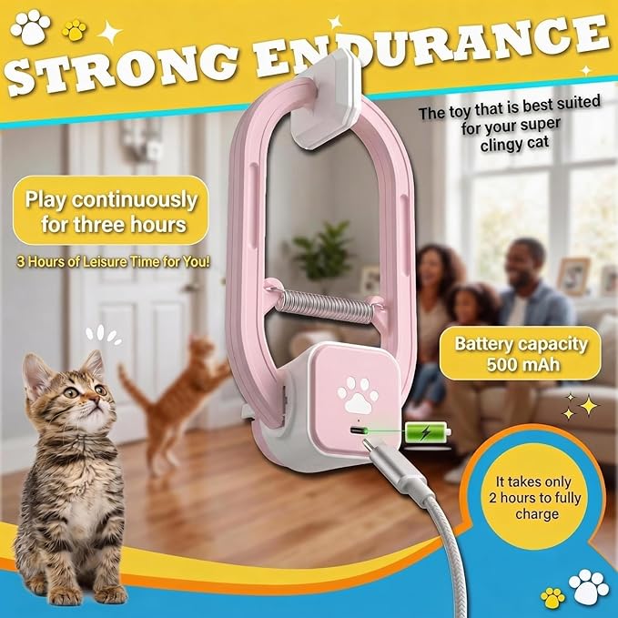Rechargeable Electric Cat Teaser – Interactive Door Clip Teaser - Image 3