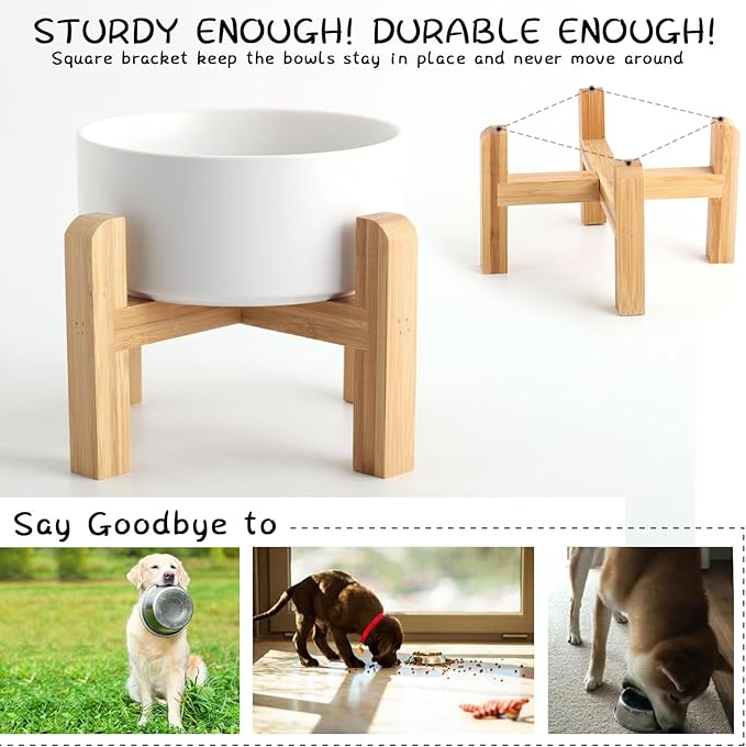 Petygooing White Elevated/Raised Ceramic Dog Bowl - Image 2