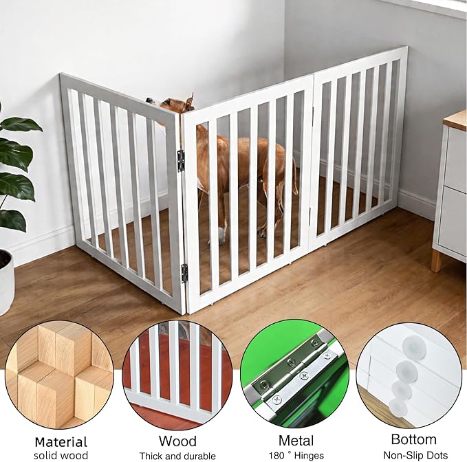Dog Gate Indoor, Freestanding Dog Fence - Image 5