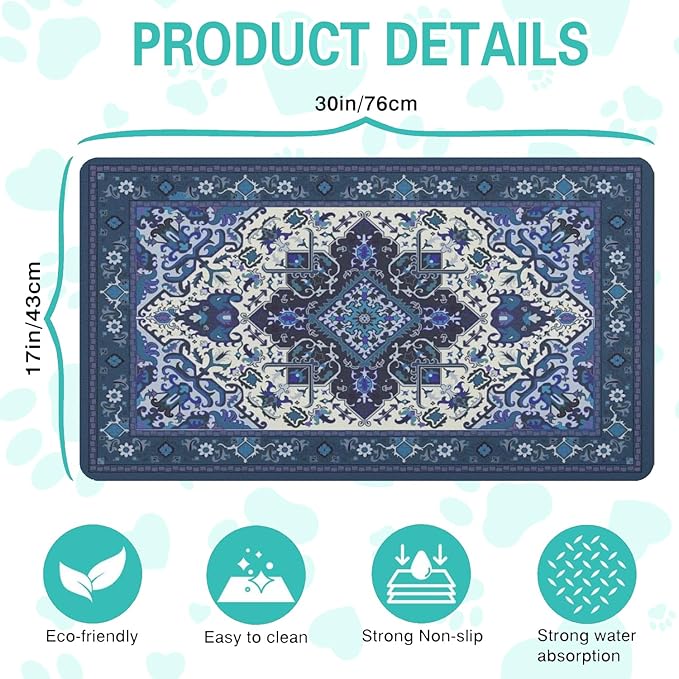 Pet Feeding Mat for Floors Waterproof Dog Mat for Food and Water Absorbent - Image 5