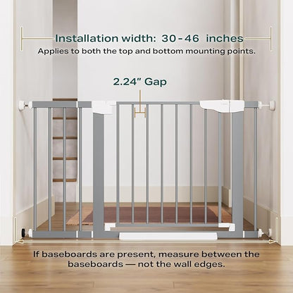 Cumbor 30-46" Baby Gate for Stairs, Gifts for Mom-Auto Close Dog Gate for The - Image 2