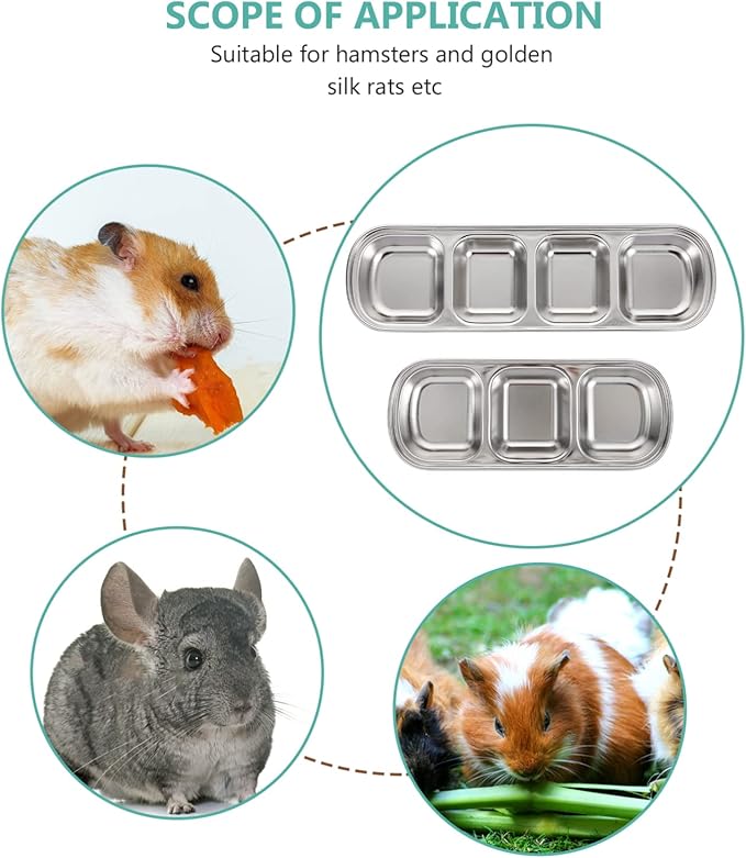 Ipetboom Compartment Pet Tray Food Bowls: 6pcs Stainless Steel Cat Bowl Divided - Image 5