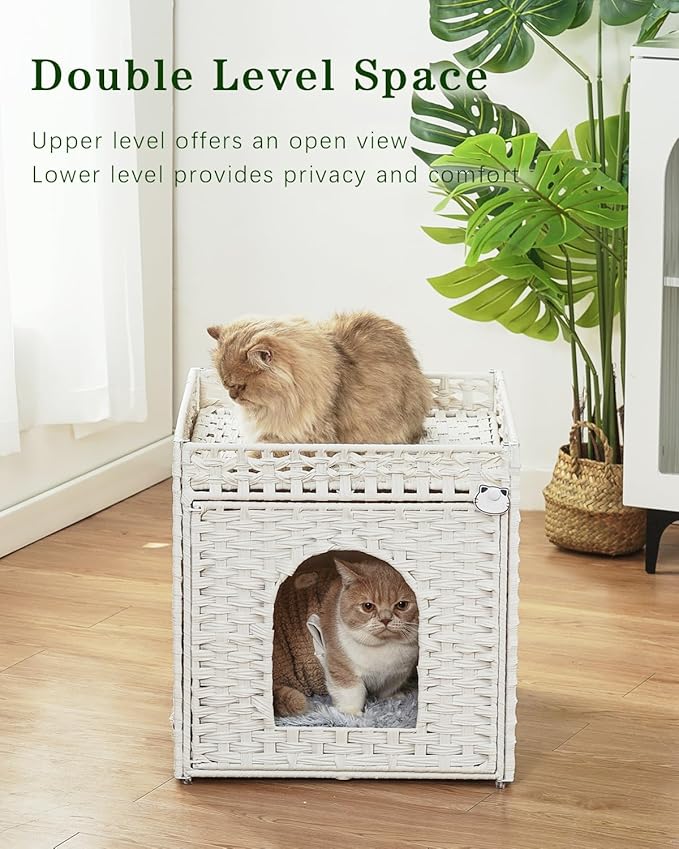 SETVSON Cat Beds for Indoor Cats Extra Large Double Cat Cave Pet Cube, - Image 2