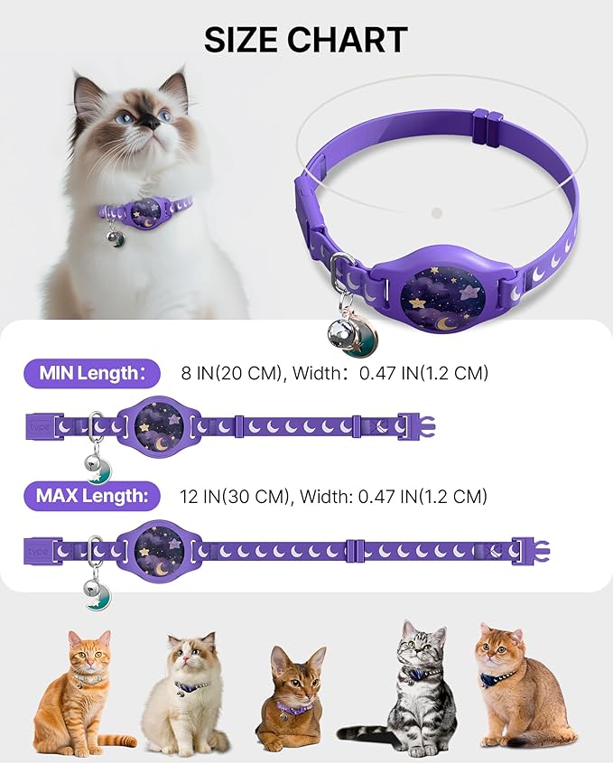 Cat Collar with Airtag Holder, Breakaway Airtag Cat Collar - Image 6