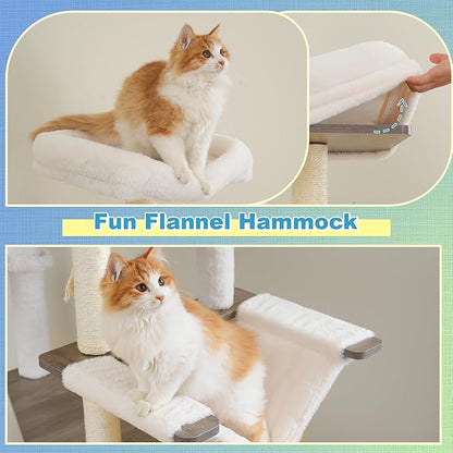 Hey-brother Wooden Cat Tree, 69.7 inch Cats Furniture Tower - Image 5