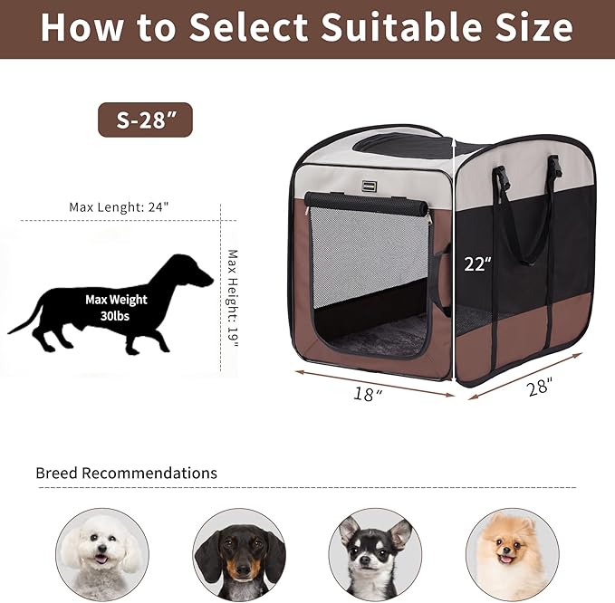 DONORO Dog Kennels and Crates for Medium Dogs, Portable Pop Up Indoor Pet Cage - Image 6