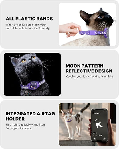 Cat Collar with Airtag Holder, Breakaway Airtag Cat Collar - Image 2