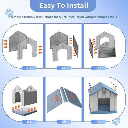 DRATO Outdoor Dog House Waterproof Roof, Large Capacity Pet House - Image 5