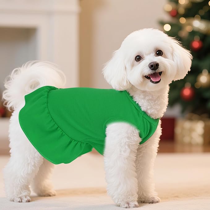 2 Pcs Dog Dresses Cat Skirt Solid Color Dog Clothes Summer Sleeveless Puppy - Image 4