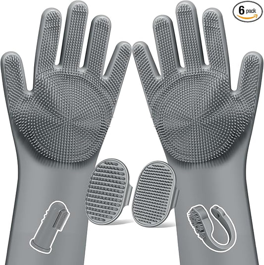 Augwind 6PCS Pet Grooming Kit for Dogs, Cats and Horses | Dog Washing Gloves | by Augwind
