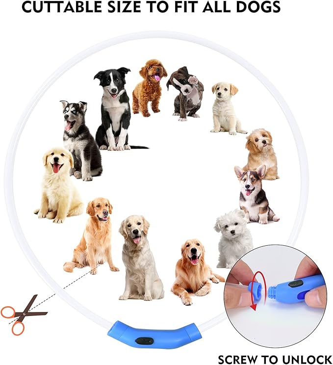 NOVKIN LED Dog Collar, Cut-to-Fit Light Up Dog Collar - Image 6