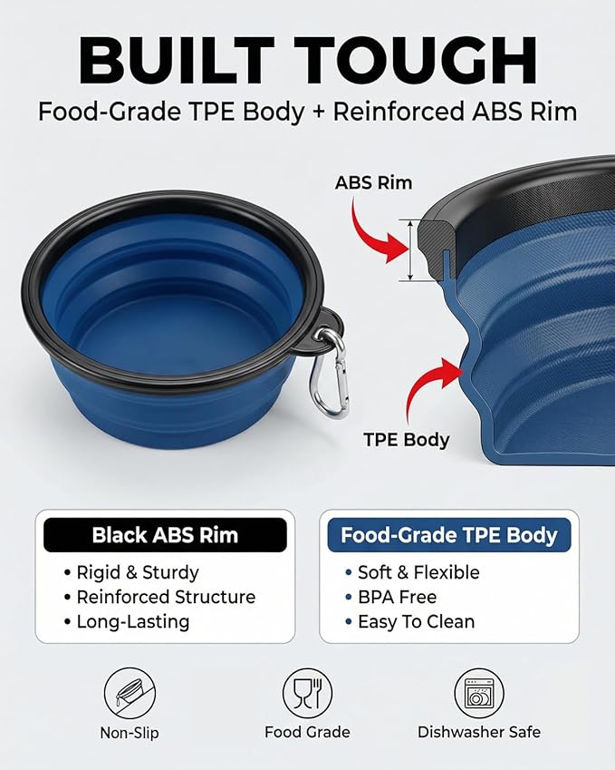 Collapsible Dog Bowls for Travel, BPA Free - Image 2