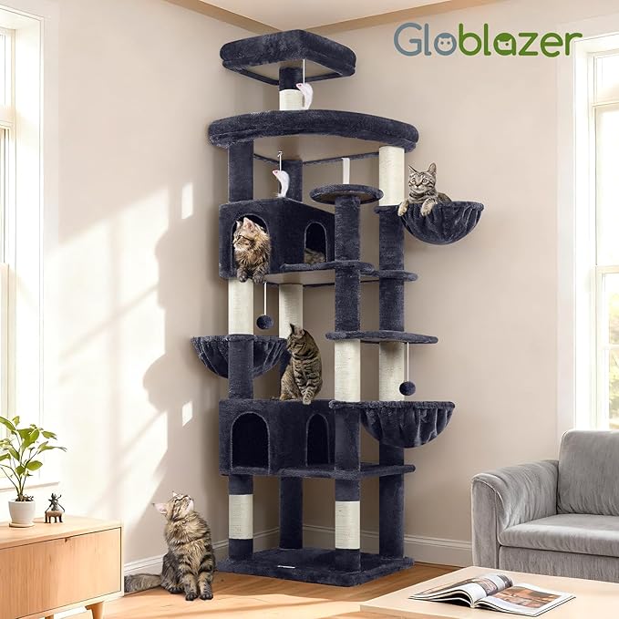 Globlazer Extra Large Cat Tree Tower, 82in Tall Heavy Duty Cat Tree - Image 8