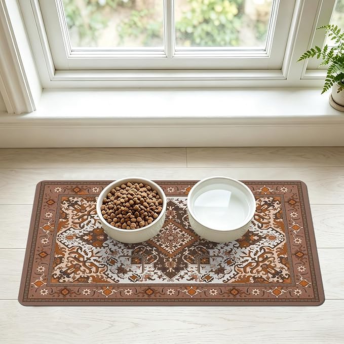 Pet Feeding Mat for Floors Waterproof Dog Mat for Food and Water Absorbent by Unknown