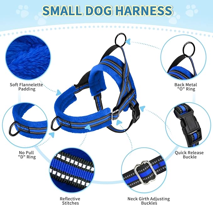 Lukovee No Pull Dog Harness and Leash Set, Soft Padded Small Dog Harness - Image 2