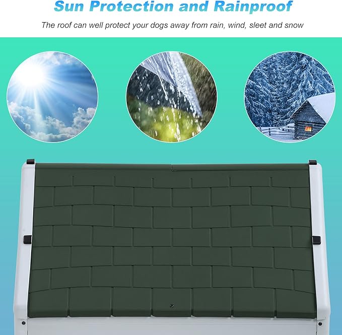 FDW Dog House Indoor Outdoor Durable Ventilate Waterproof Pet Plastic Dog House - Image 3