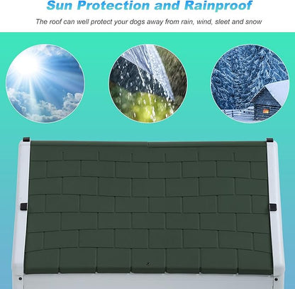 FDW Dog House Indoor Outdoor Durable Ventilate Waterproof Pet Plastic Dog House - Image 3