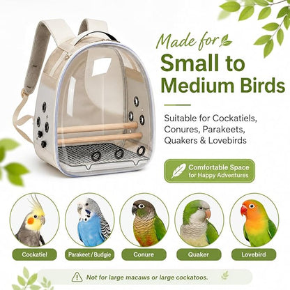 Bird Carrier Backpack for Small Medium Birds, Bird Travel Cage - Image 8