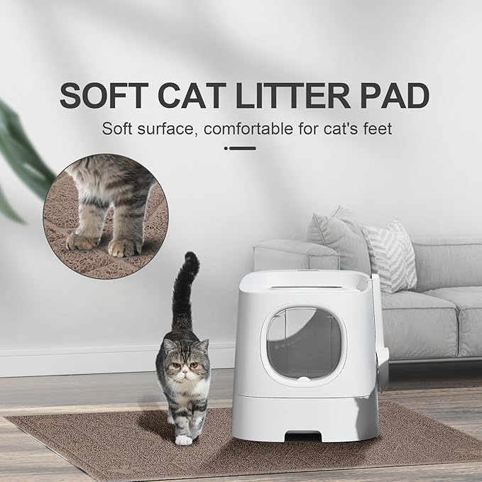 Cat Litter Mat, Litter Trapping Mat Soft on Kitty Paws, Waterproof, Easy Clean - Image 5