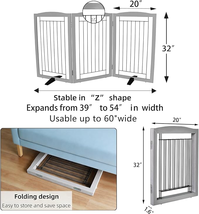 ZJSF Freestanding Dog Fence Indoor, Foldable Dog Gate - Image 7
