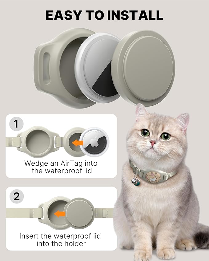Cat Collar with Airtag Holder, Breakaway Airtag Cat Collar - Image 4
