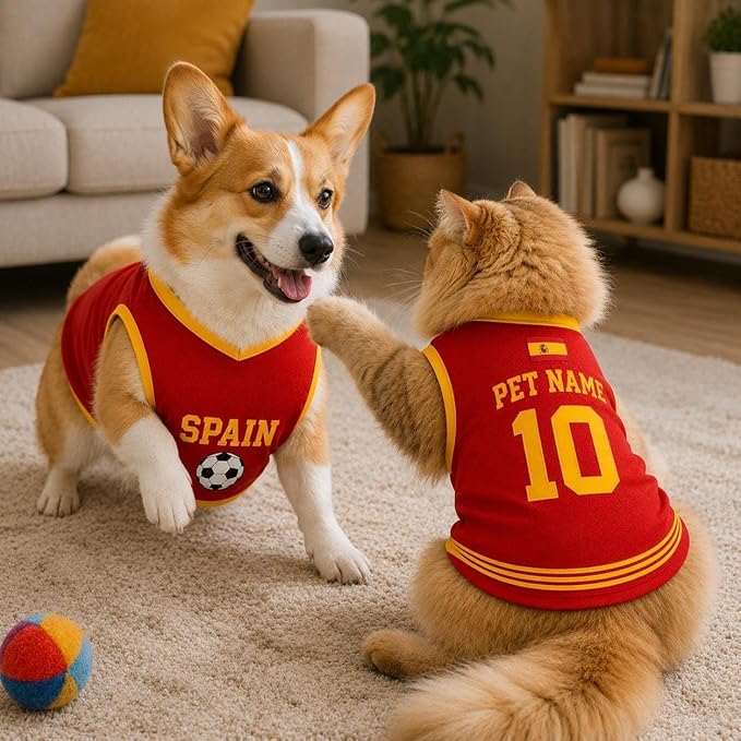 V-DECORPARKS Dog Jersey Custom Name Number, Pets Soccer Jersey - Image 3