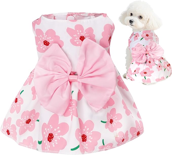choyaxo Floral Dog Dress Cute Dog Skirt Pet Dress Summer Pet Clothes by choyaxo