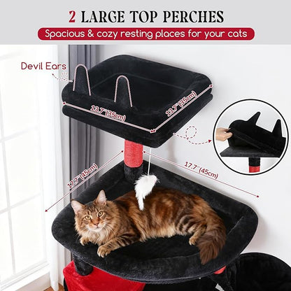 Globlazer Extra Large Gothic Cat Tree Tower, 82in Tall Goth Heavy Duty Cat Tree - Image 2