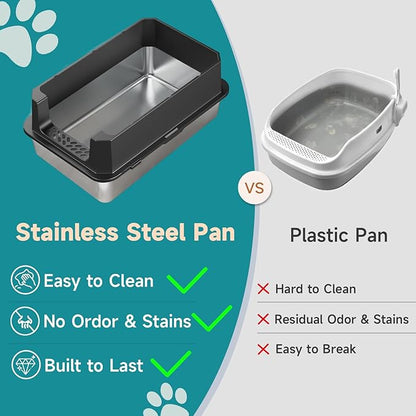 TENTIZON Stainless Steel Cat Litter Box - Image 2