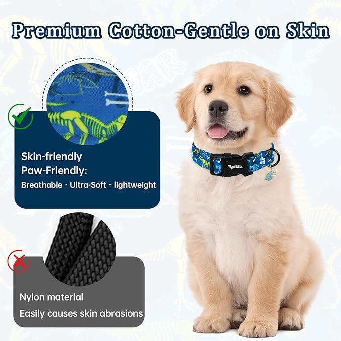 Dinosaur Dog Collar, Cute Boy Dog Collars - Image 3