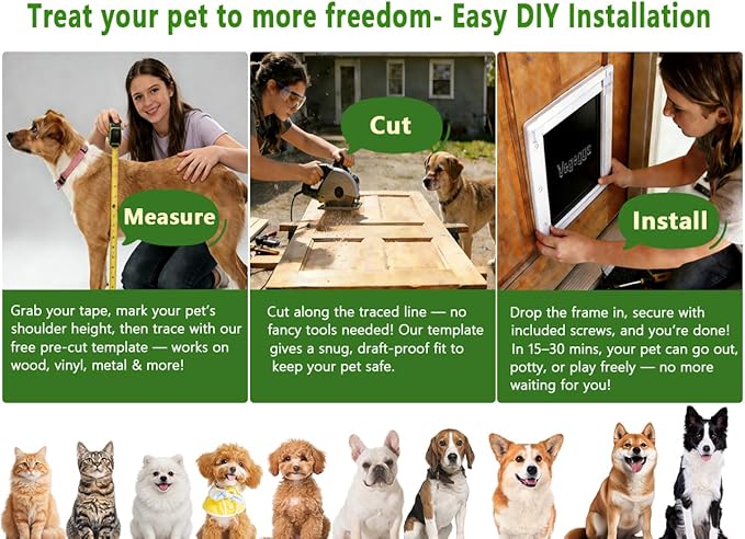 Large Dog Door for Daily in & Out Access, Magnetic Pet Door - Image 9