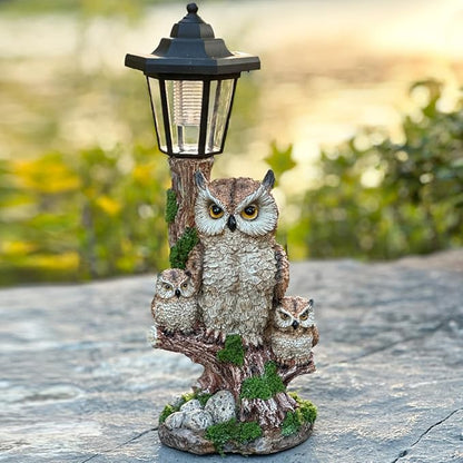 Solar Garden Owl Statue Lights, Large Owl Figure - Image 3